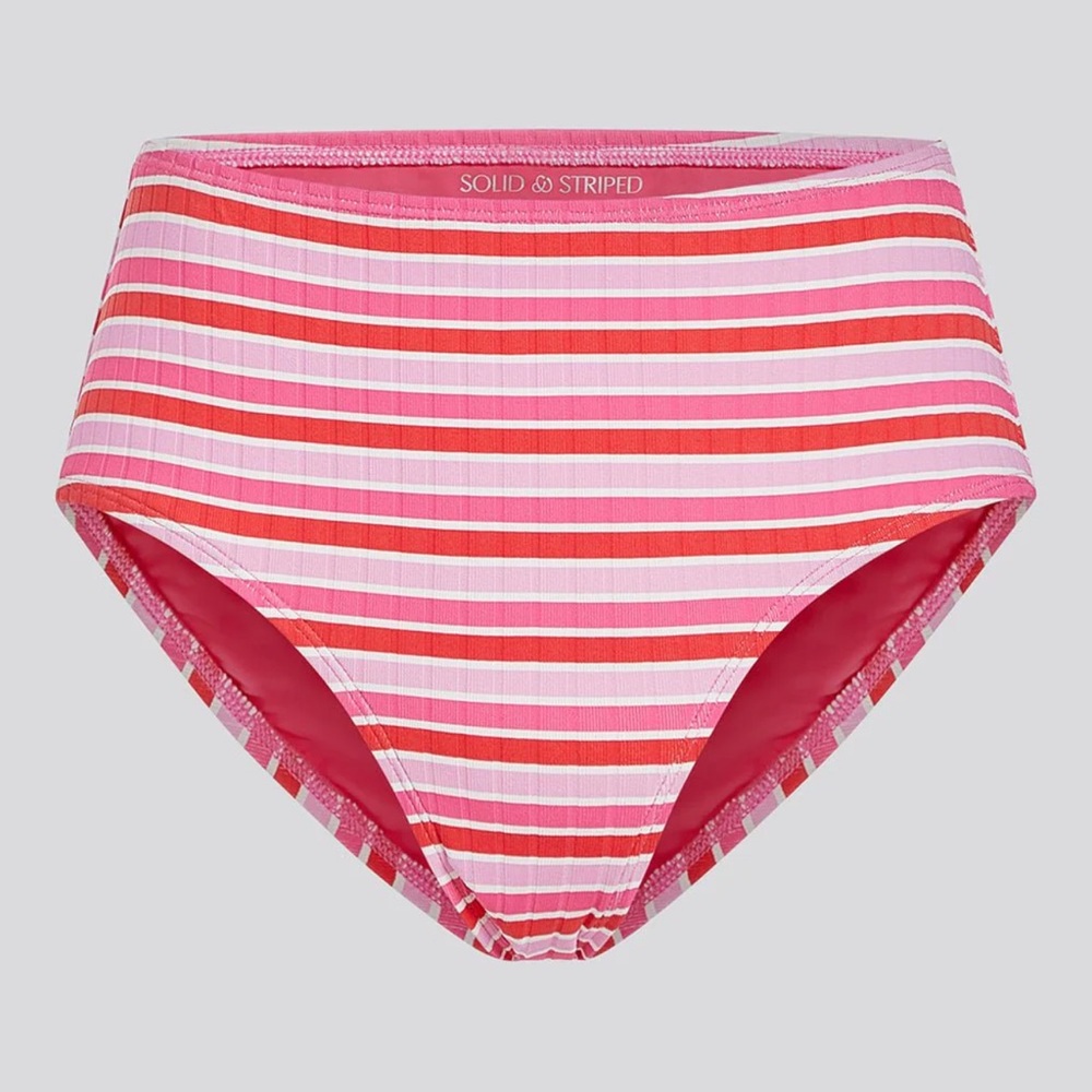 Striped Pink and Red Striped Bikini Bottom